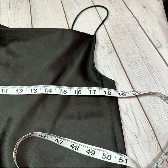 kimchi blue black satin slip top sz medium straps tie in back - Picture 6 of 7